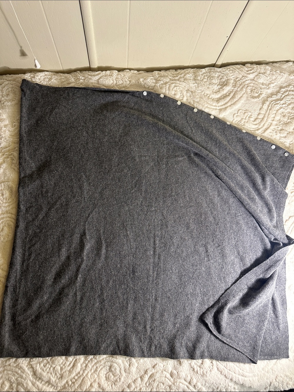 Charlie Paige Gray Knit Wrap/poncho gray